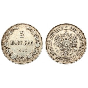 Russia For Finland 2 Markkaa 1906 L Nicholas II (1894-1917)...