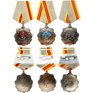 Order of Labor Glory of the USSR (1974-1981) 1 & 2 & 3 degrees with a ribbon. I degrees № 0936...