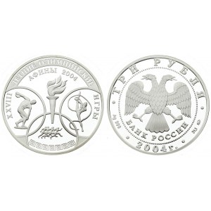 Russia 3 Roubles 2004 XXVIII summer olympic games. Averse: Double-headed eagle. Reverse...