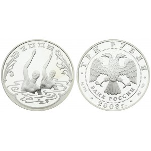 Russia 3 Roubles 2008 29th Summer Olympics Bejing. Averse: Double-headed eagle. Reverse...