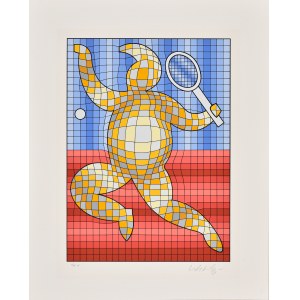 Victor Vasarely (1906-1997), Tennis player, 1987