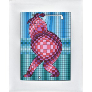 Victor Vasarely (1906-1997), The golfer, 1989