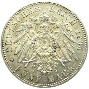 Niemcy, Hesja, 5 marek 1904, 400-lecie urodziny ks. Filipa