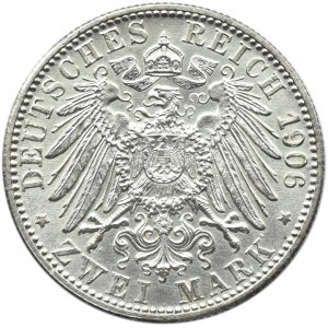 Niemcy, Badenia, Fryderyk, 2 marki 1906, Złote Gody, Karlsruhe