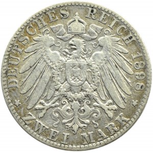 Niemcy, Hamburg, 2 marki 1898 J, Hamburg, rzadkie