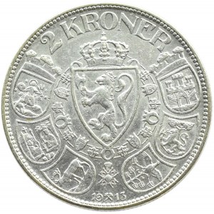 Norwegia, Haakon VII, 2 korony 1913, rzadkie