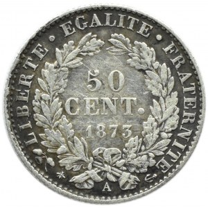 Francja, Republika, 50 centimes 1873 A, Paryż