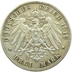 Niemcy, Lubeka, 3 marki 1910, Berlin, rzadkie