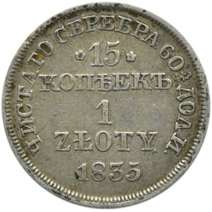 Mikołaj I, 15 kopiejek/1 złoty 1835 MW, Warszawa