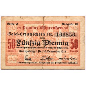 Konigsberg, Królewiec, 50 pfennig 1918, seria A