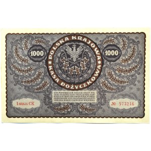 Polska, II RP, 1000 marek 1919, I serja CK - typ 7, UNC