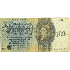 Niemcy, Republika Weimarska, 100 marek 1924, seria C/B, rzadkie