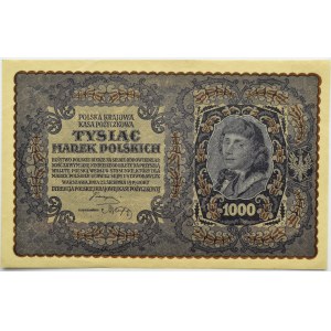 Polska, II RP, 1000 marek 1919, III serja B - typ 8, piękne