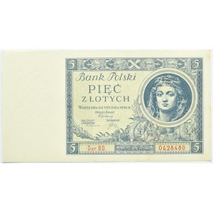 Polska, II RP, 5 złotych 1930, seria BO, Warszawa, UNC/UNC-