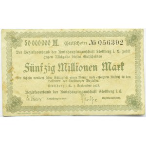 Stollberg (Saksonia), notgeld 50 milionów marek 1923