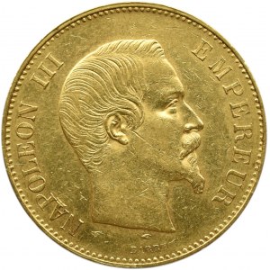 Francja, Napoleon III, 100 franków 1857 A, Paryż