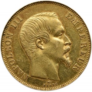 Francja, Napoleon III, 50 franków 1858 A, Paryż