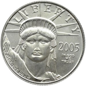 USA, 25 dolarów 2005, 1/4 uncji platyny, UNC