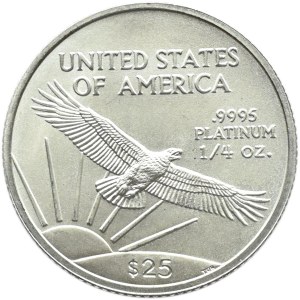 USA, 25 dolarów 2005, 1/4 uncji platyny, UNC