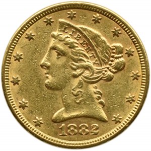 USA, 5 dolarów 1882, Filadelfia