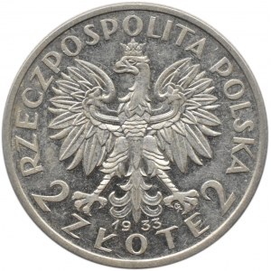 Polska, II RP, Głowa Kobiety, 2 złote 1933, Warszawa