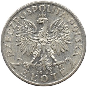Polska, II RP, Głowa Kobiety, 2 złote 1934, Warszawa
