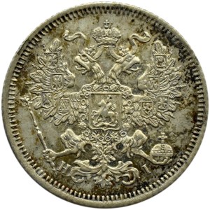 Russland, Alexander II, 20 Kopeken 1867 HI, St. Petersburg, UNC