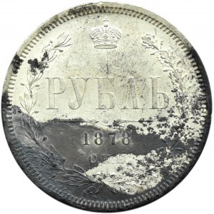 Rosja, Aleksander II, 1 rubel 1878 HF, Petersburg, piękny, ale!