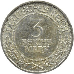 Niemcy, Republika Weimarska, Lubeka, 3 marki 1926 A, Berlin, piękne