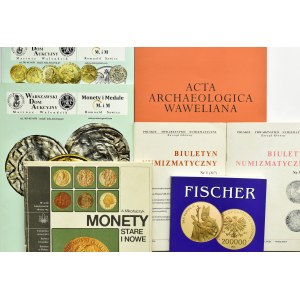 Literatura numizmatyczna, lot 7 pozycji, katalogi aukcyjne i inne