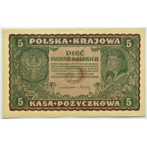 Polska, II RP, 5 marek 1919, II seria DU, UNC