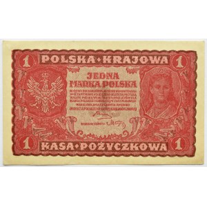 Polska, II RP, 1 marka 1919, I seria KN, UNC