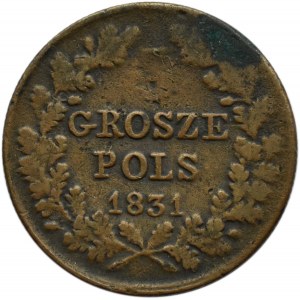 Polska, Powstanie Listopadowe, 3 grosze 1831 K.G., Warszawa, destrukt