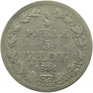Mikołaj I, 3/4 rubla/5 złotych 1836 MW, Warszawa
