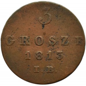 Księstwo Warszawskie, 3 grosze 1813 I. B., Warszawa