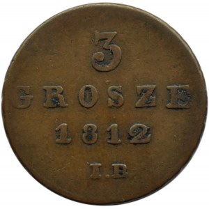 Księstwo Warszawskie, 3 grosze 1812 I. B., Warszawa