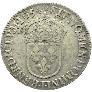 Francja, Ludwik XIV, 1/2 ecu 1654, Nantes