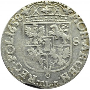 Jan II Kazimierz, ort 1658, Kraków, bez obwódek, ładny egzemplarz (R2)