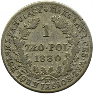 Mikołaj I, 1 złoty 1830 FH, Warszawa, ładne