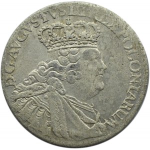 August III Sas, szóstak 1755 EC, Lipsk, bez kropki po dacie