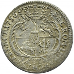 August III Sas, szóstak 1756 EC, Lipsk, szerokie popiersie