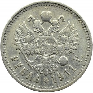 Rosja, Mikołaj II, 1 rubel 1911 EB, Petersburg