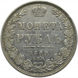 Rosja, Mikołaj I, 1 rubel 1849 PA, Petersburg, ładny