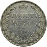 Rosja, Mikołaj I, 1 rubel 1849 PA, Petersburg, ładny