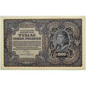 Polska, II RP, 1000 marek 1919, III seria AO, typ 5, piękne!