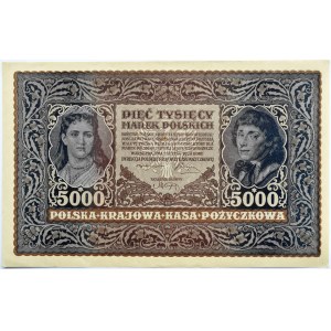 Polska, II RP, 5000 marek 1920, III serja H, UNC/UNC-, rzadkie