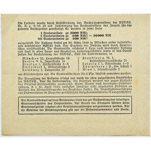 Niemcy, III Rzesza, los na loterię 1940, seria 4, rzadkie!