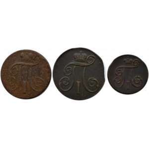 Russia, Paul I, lot of 3 copper coins, Yekaterinburg/Suzun