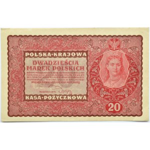 Polska, II RP, 20 marek 1919, II seria V, piękne