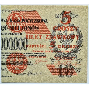 Polska, II RP, bilet zdawkowy 5 groszy 1924, prawa połówka, piękne